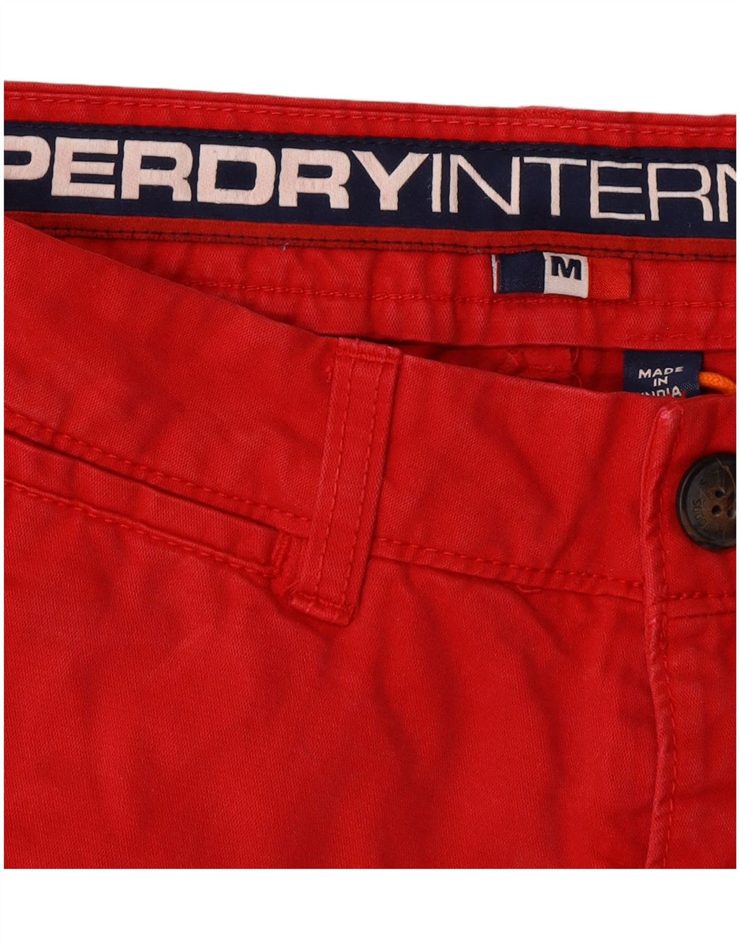 SUPERDRY Herren-Chinoshorts, Größe M, W32, Rot, Baumwolle