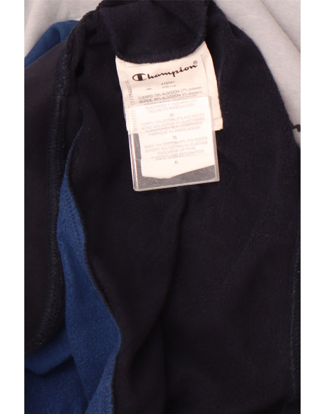 CHAMPION Herren Kapuzenpullover XL Mehrfarbige Colourblock-Baumwolle