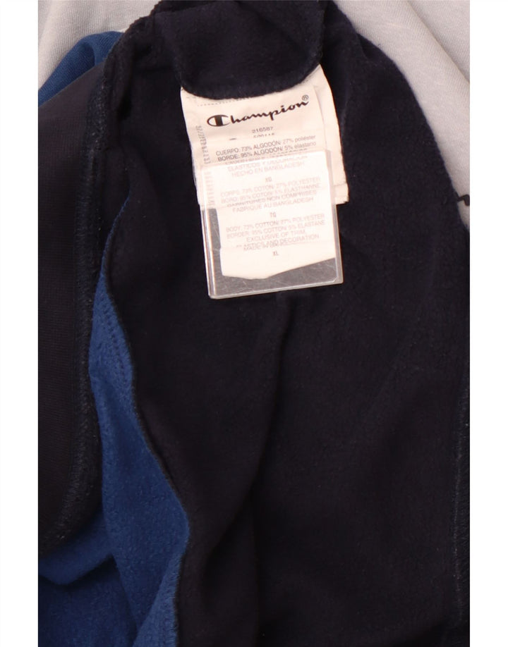 CHAMPION Herren Kapuzenpullover XL Mehrfarbige Colourblock-Baumwolle