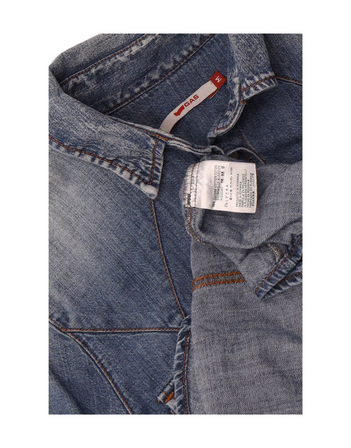 Gas Damen Jeanshemd UK 12 Mittelblaue Baumwolle