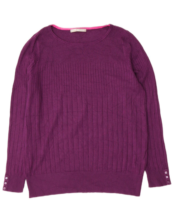 Marks & Spencer Damen-Pullover mit U-Boot-Ausschnitt, UK 20 2XL, lila Viskose