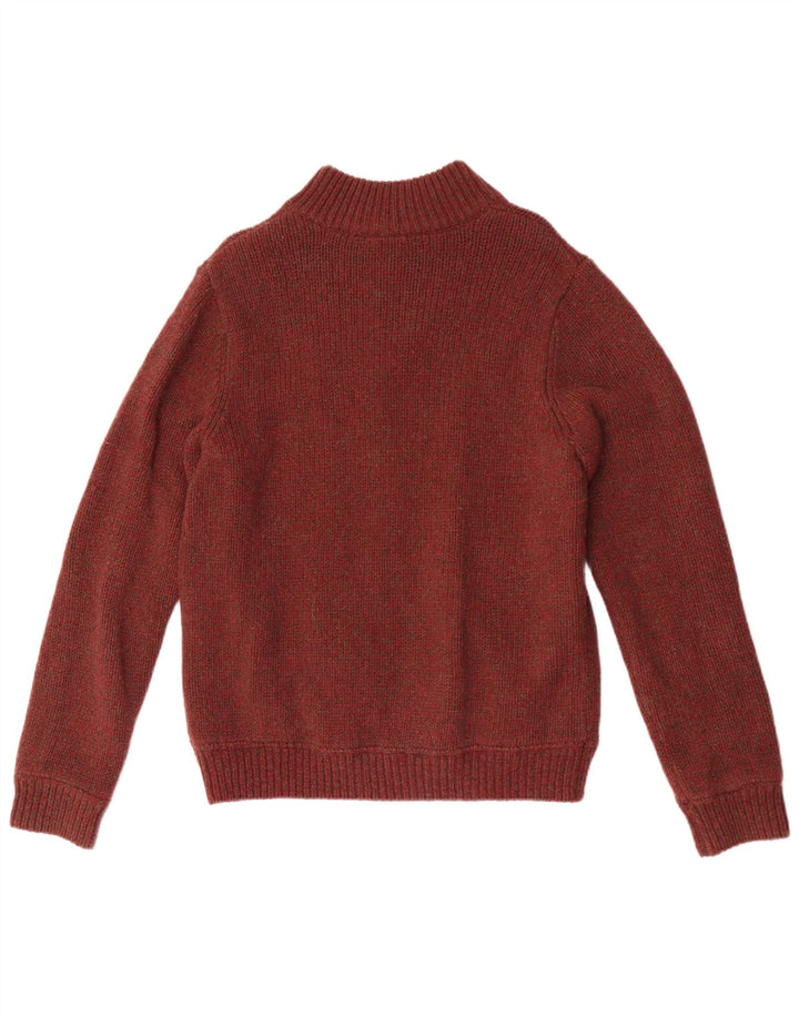 L.L.Bean Herren-Cardigan mit durchgehendem Reißverschluss, klein, kastanienbraun gesprenkelte Wolle