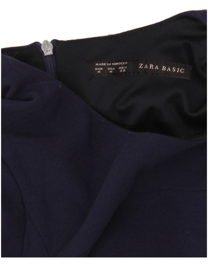 Zara Damen Basic-Kleid mit 3/4-Ärmeln, Größe M, Marineblau