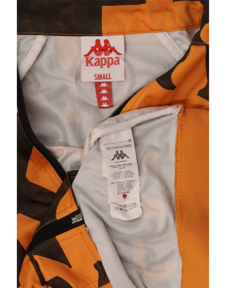 Kappa Herren-Trainingsanzug mit grafischem Oberteil, klein, orange, geometrisches Polyester