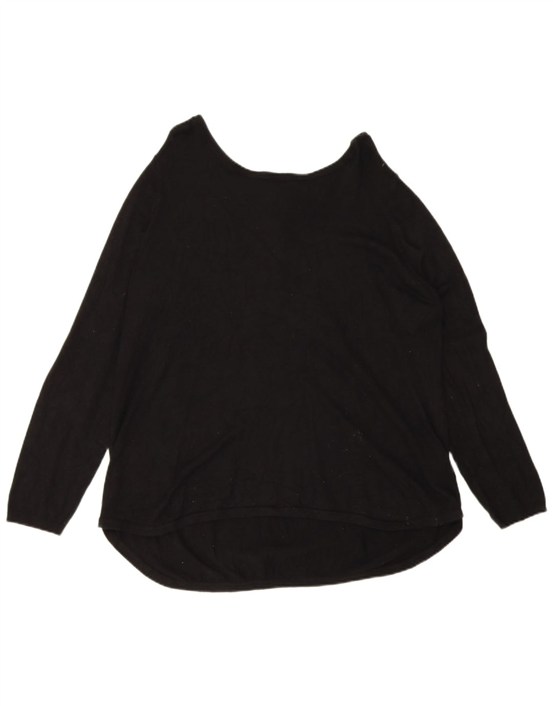 Marks & Spencer Damen-Pullover mit Reißverschluss am Hals, UK 16, Größe L, schwarze Viskose