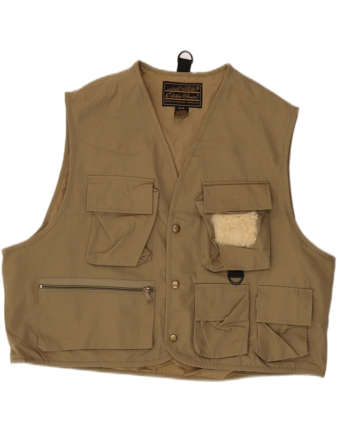 EDDIE BAUER Damen Übergroße Utility-Gilet UK 18 XL Beige Baumwolle