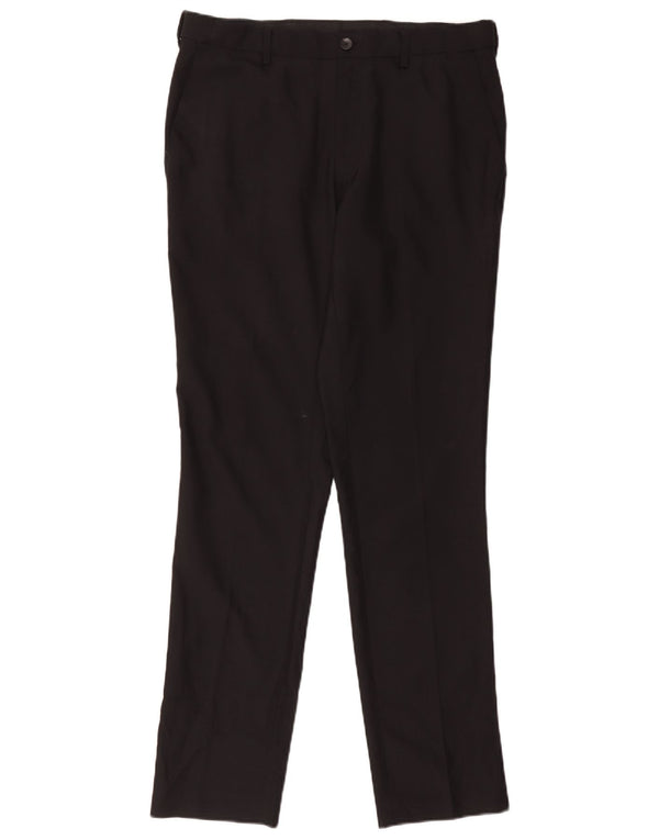 Marks & Spencer Mens Slim Chino Trousers W34 L33 Black Polyester
