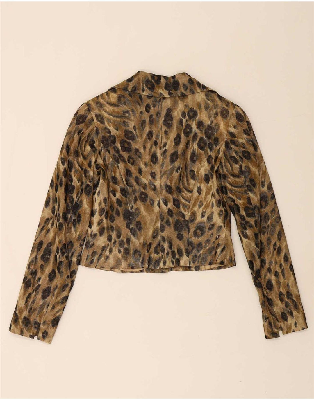 Vanity Damen 3-Knopf-2-teiliges Set IT 42 Mittelschwarze Wolle mit Animal-Print