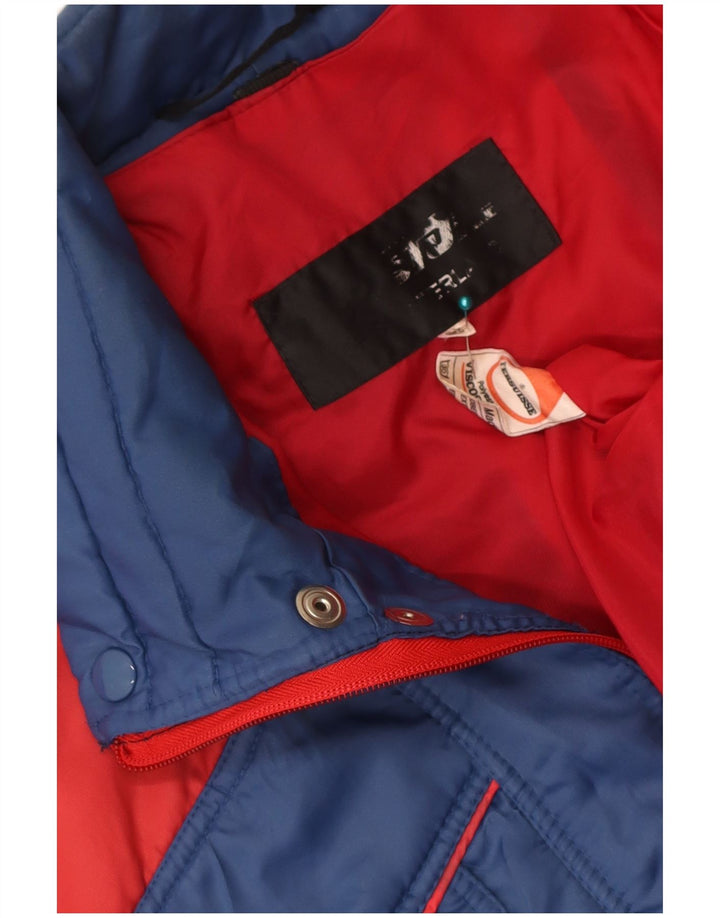 Vintage Herren Wattierte Jacke IT 52 XL Blau Colourblock Polyester