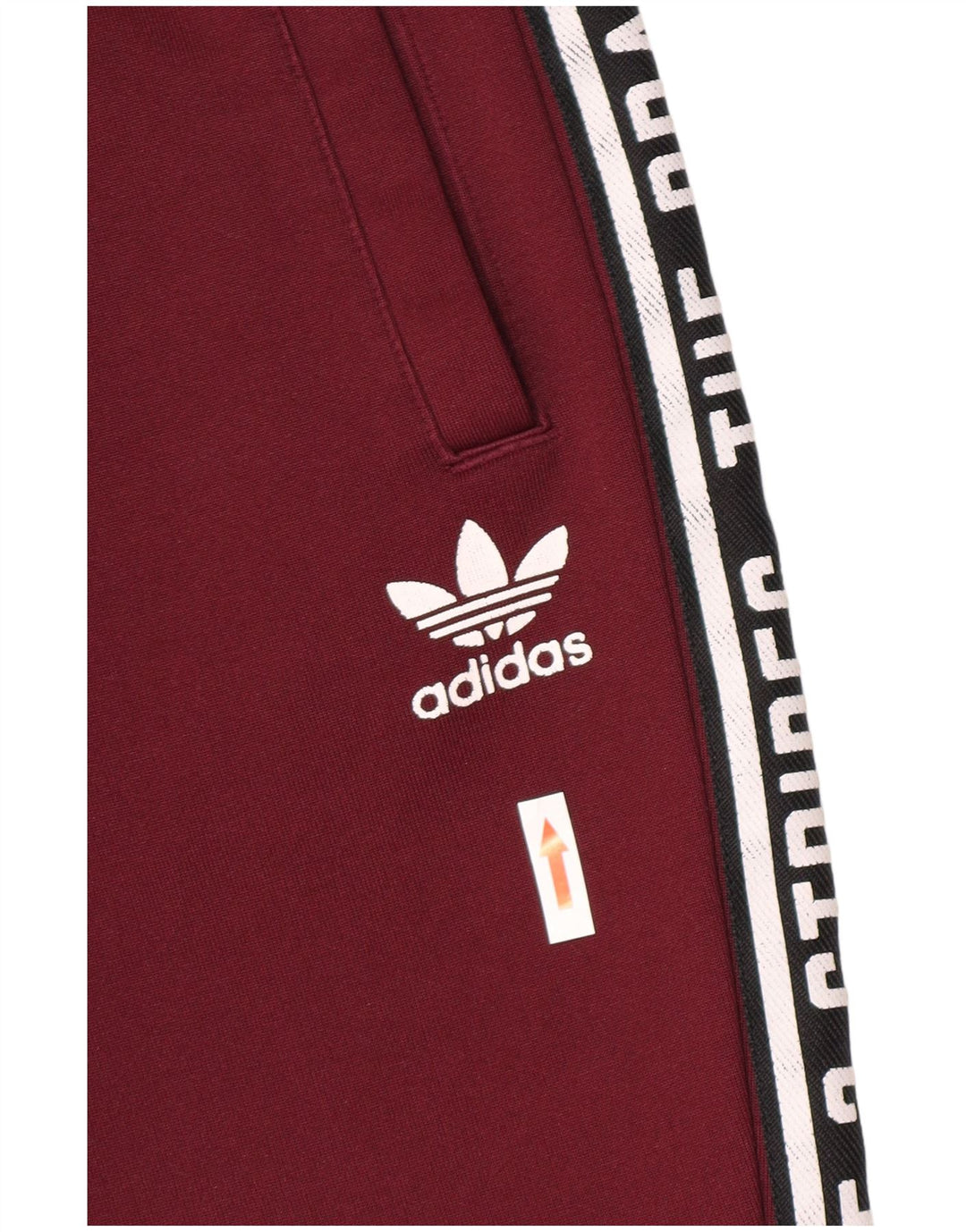 Adidas Damen-Trainingshose mit Grafik, Gr. 8, klein, Burgunderrot, Polyester