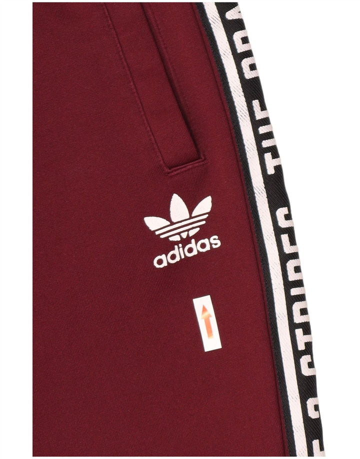 Adidas Damen-Trainingshose mit Grafik, Gr. 8, klein, Burgunderrot, Polyester