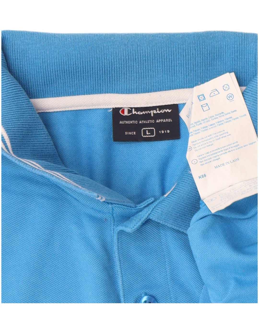 Champion Herren-Poloshirt, große blaue Baumwolle