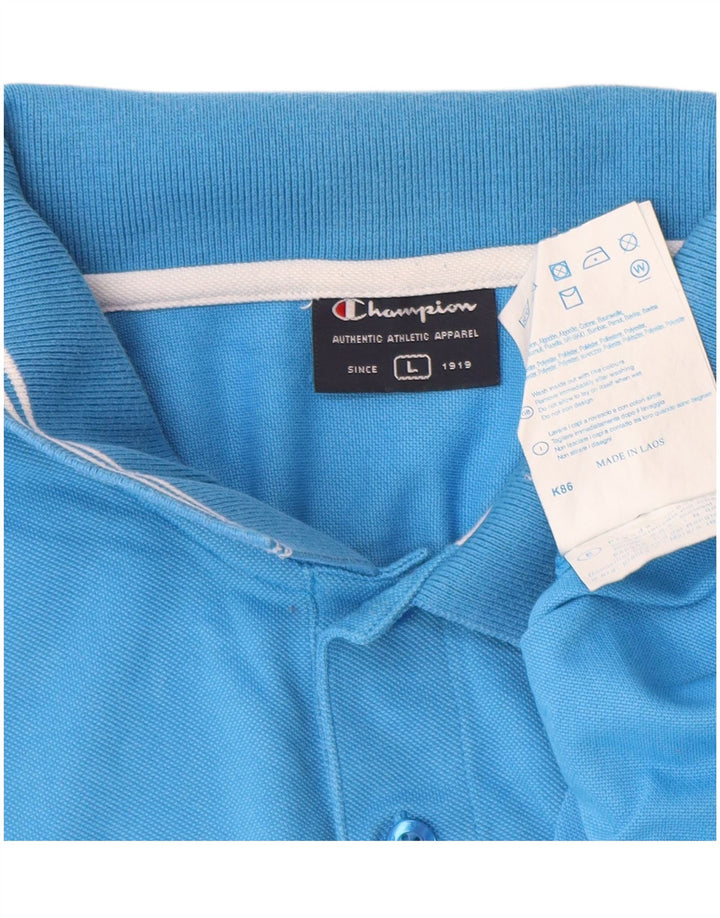 Champion Herren-Poloshirt, große blaue Baumwolle