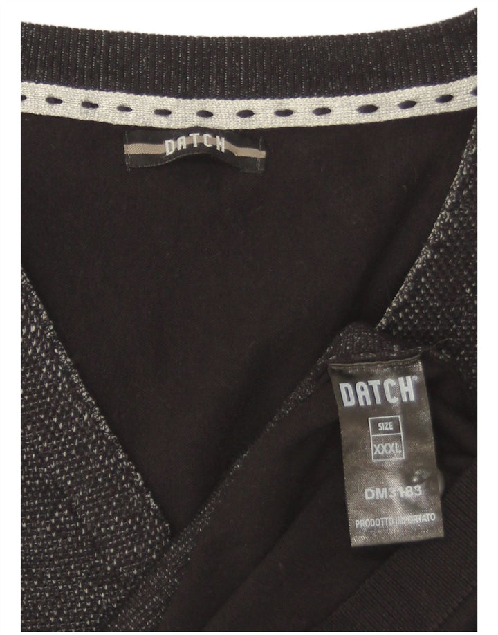 Datch Herren-Cardigan, ärmellos, 3XL, schwarze Viskose