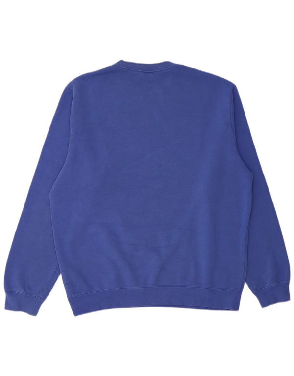 Nike Herren Grafik-Sweatshirt-Pullover aus mittelblauer Colourblock-Baumwolle