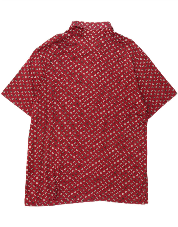 INGRAM Mens Abstract Pattern Polo Shirt Large Burgundy Vintage Ingram and Second-Hand Ingram from Messina Hembry 