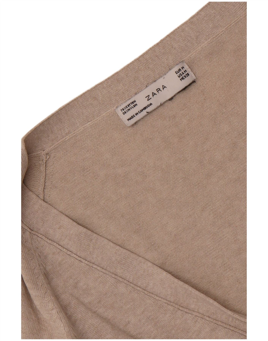 Zara Damen-Cardigan-Pullover UK 12 Mittelgrau gefleckte Baumwolle