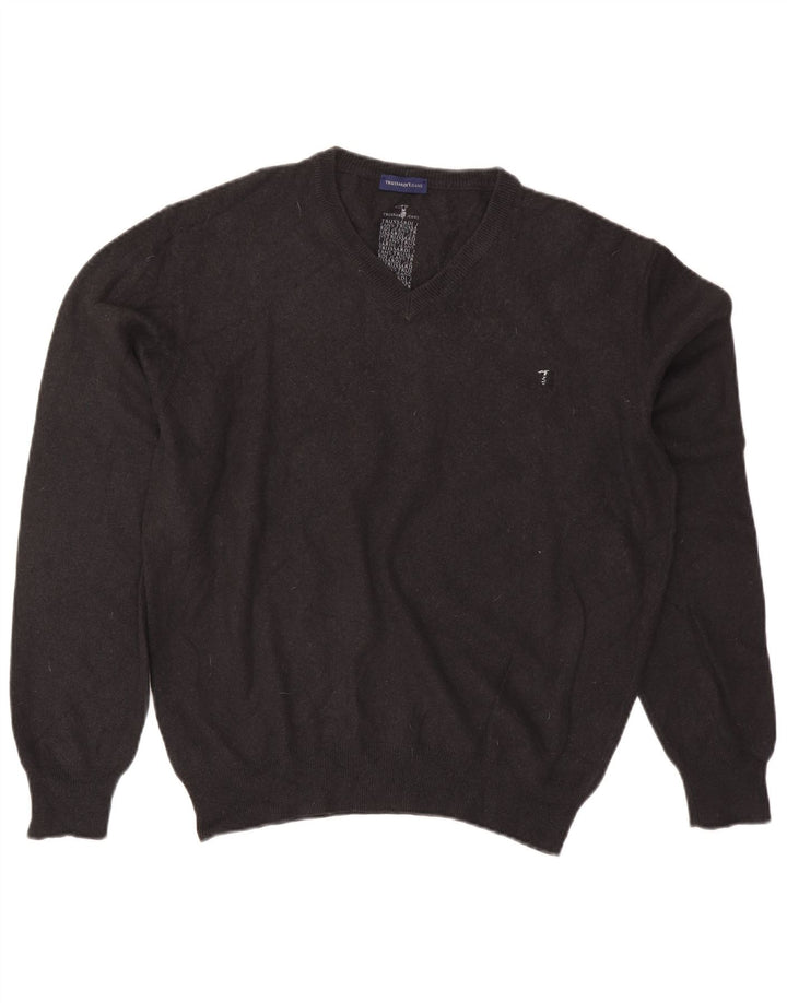 Trussardi Jeans Herren-Pullover mit V-Ausschnitt, 3XL, Grau