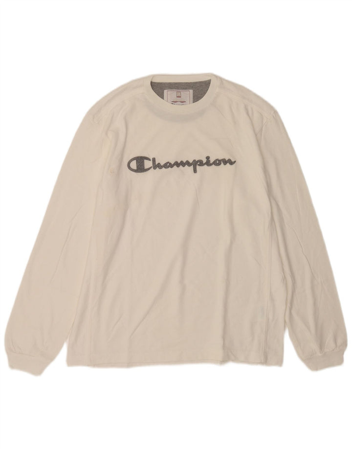 Champion Herren Graphic Top Langarm XL Weiße Baumwolle
