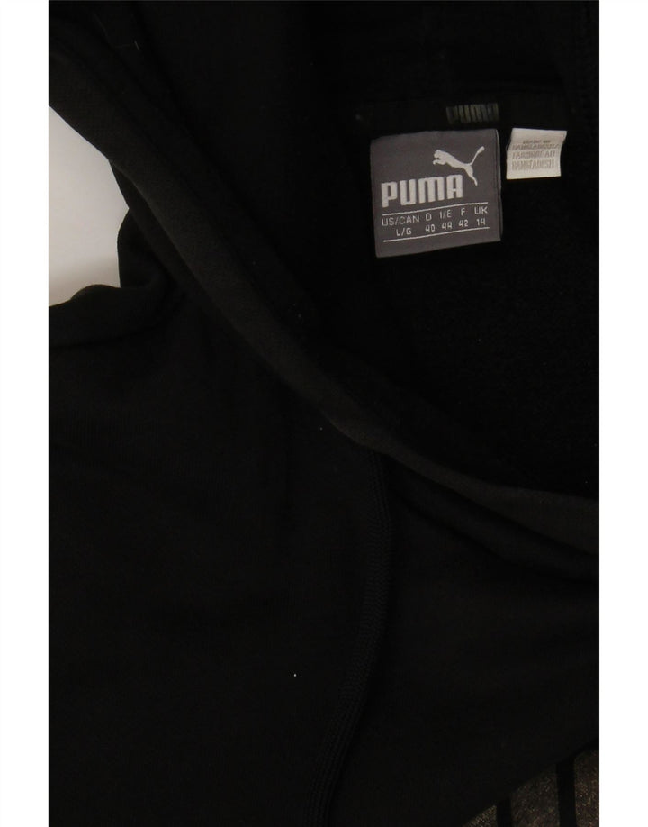 Puma Damen Graphic Hoodie Pullover UK 14 Medium Schwarz