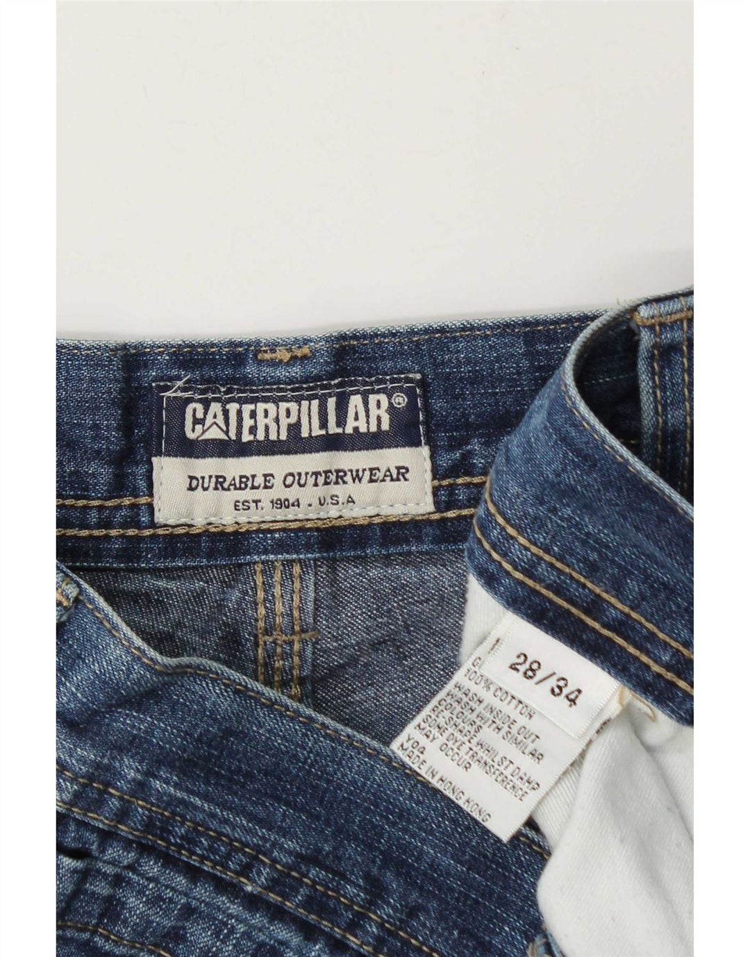 Caterpillar Herren Cargo Straight Jeans W28 L31 Blaue Baumwolle