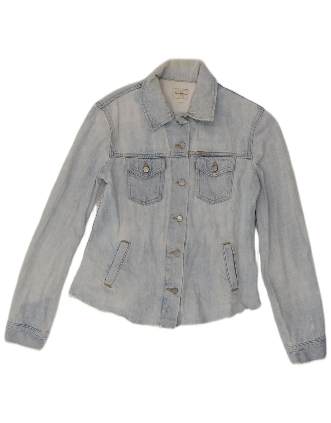 Calvin Klein Jeans Damen Jeansjacke UK 10 Small Blaue Baumwolle
