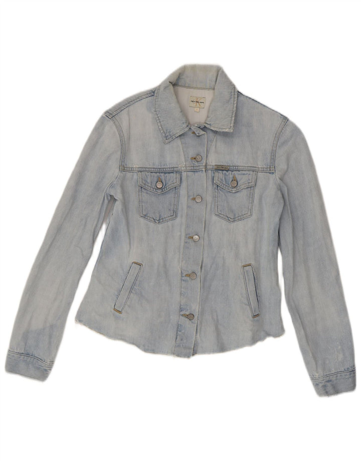 Calvin Klein Jeans Damen Jeansjacke UK 10 Small Blaue Baumwolle