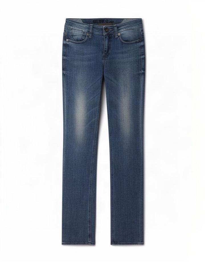 Guess Damen Slim Jeans W26 L34 Blaue Baumwolle