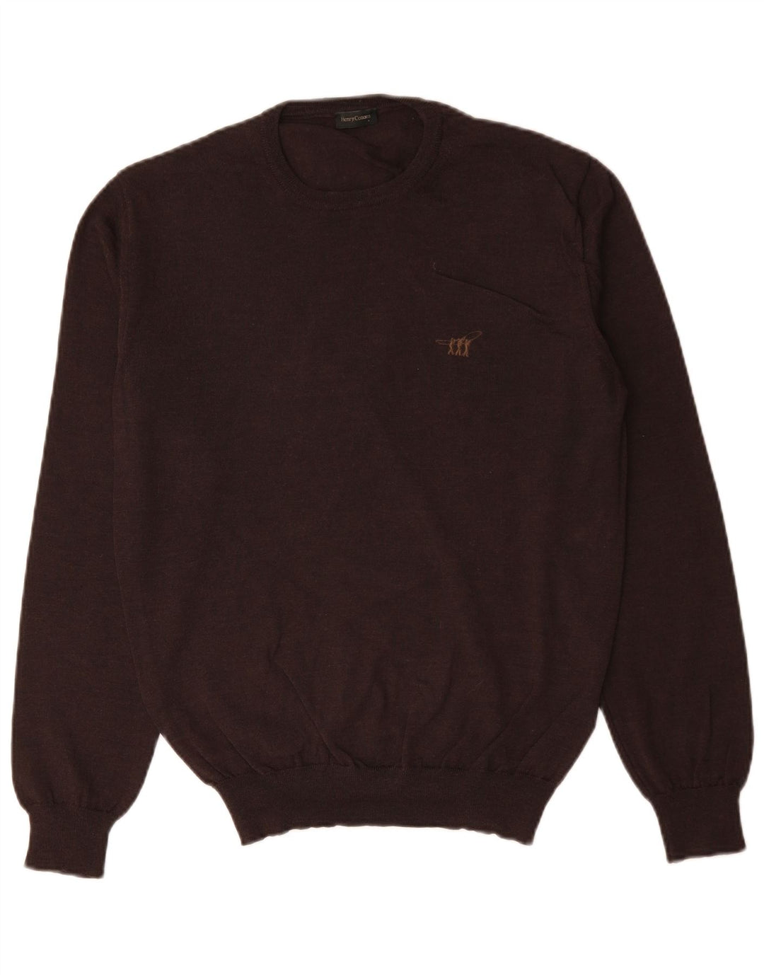 HENRY COTTONS Herren-Pullover mit Rundhalsausschnitt, Mittelbraun