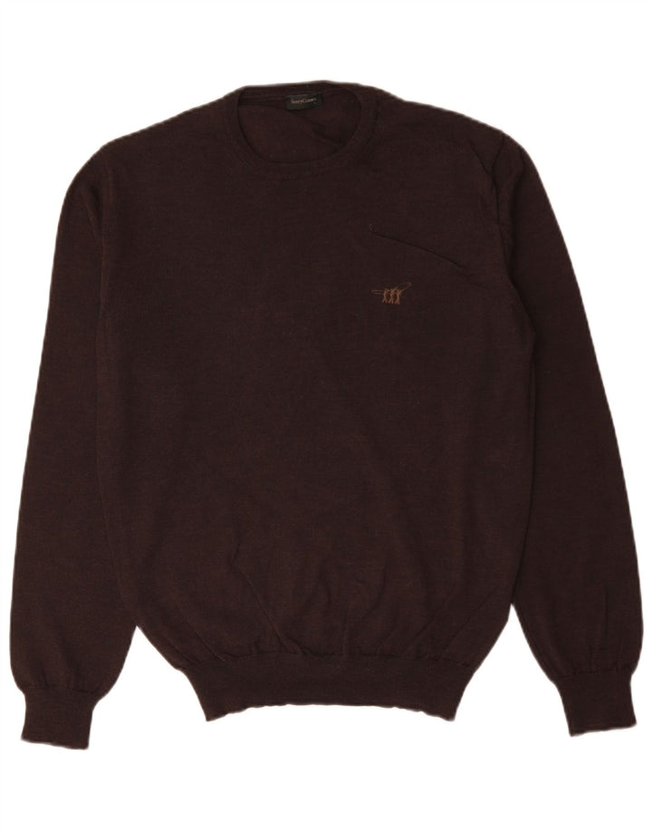 HENRY COTTONS Herren-Pullover mit Rundhalsausschnitt, Mittelbraun