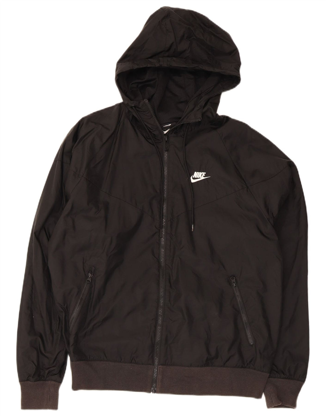 Nike Herren-Regenjacke mit Kapuze, UK 36, Größe S, schwarzes Nylon