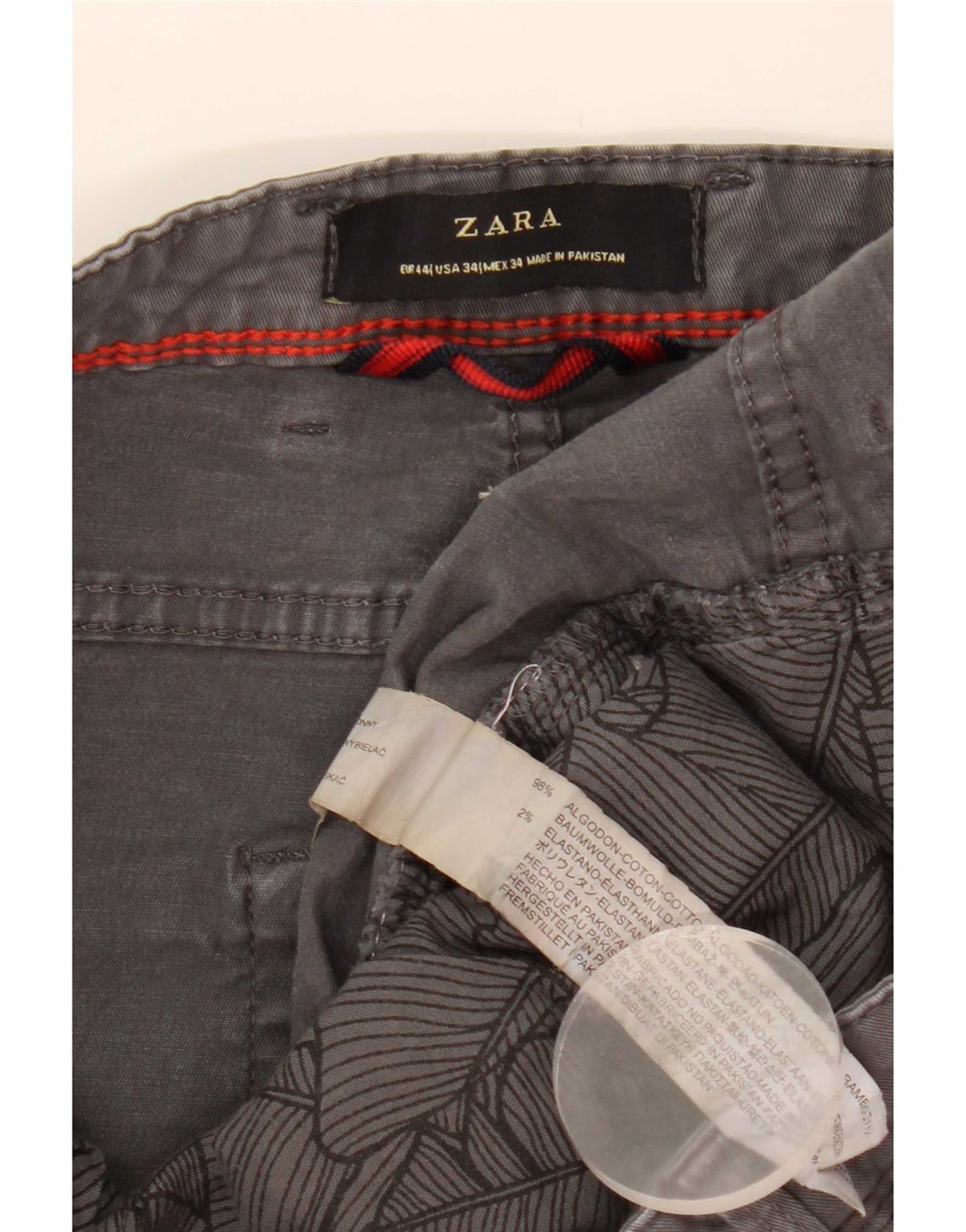 Zara Herren Slim Jeans EU 44 Large W34 L29 Graue Baumwolle