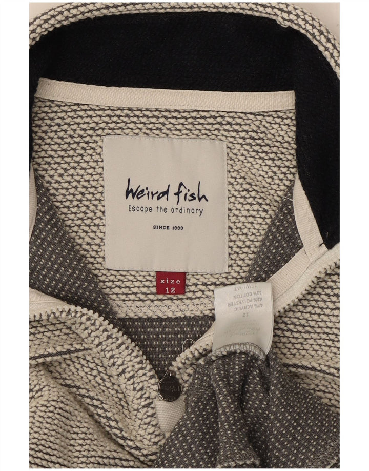 WEIRD FISH Damen-Sweatshirt mit Reißverschluss am Hals, UK 12, Mittelgrau, Acryl