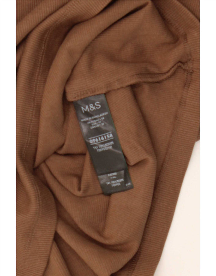 Marks & Spencer Damen T-Shirt Top UK 14 Mittelbraune Baumwolle