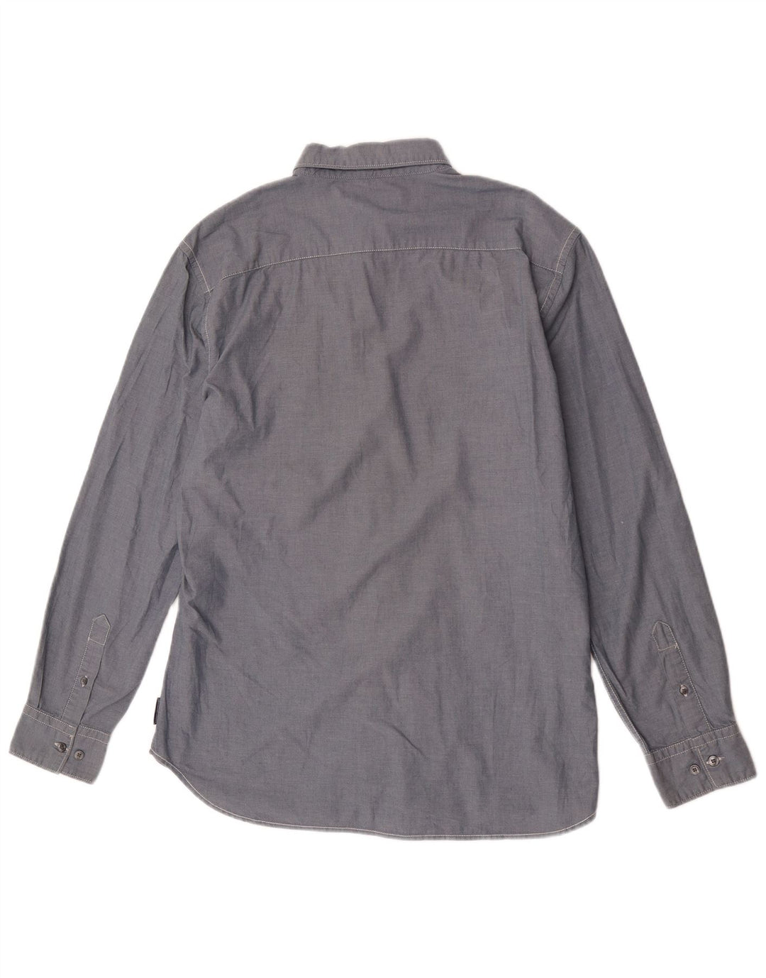 French Connection Herren-Hemd, groß, aus blauer Baumwolle