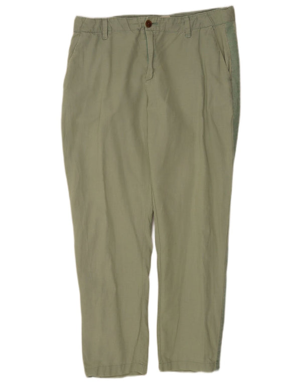 Gap Damen Girlfriend Regular Chinohose EU 44 XL W34 L27 Grünes Leinen