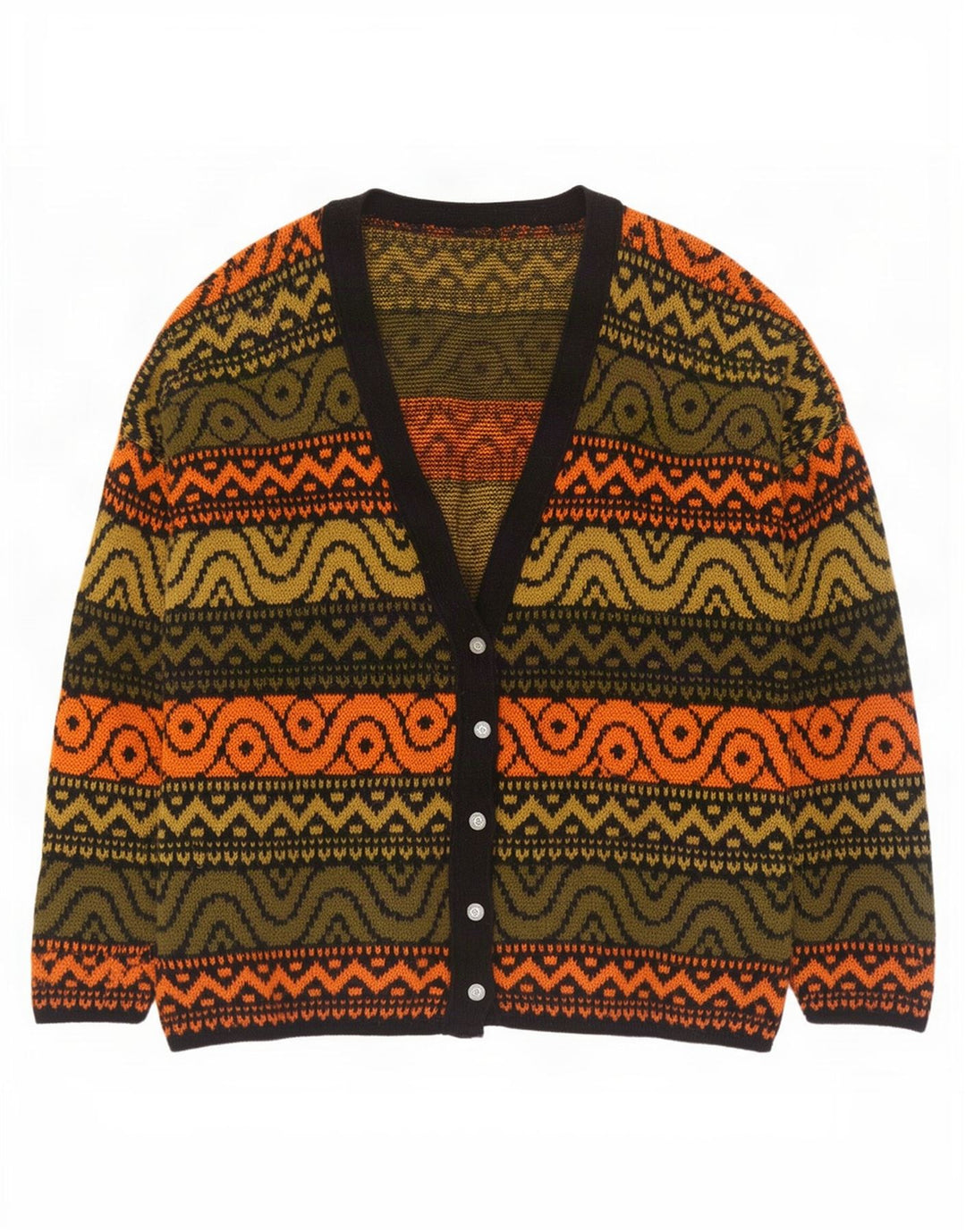 Vintage Damen Oversized Cardigan Pullover UK 18 XL Mehrfarbig Geometrisch