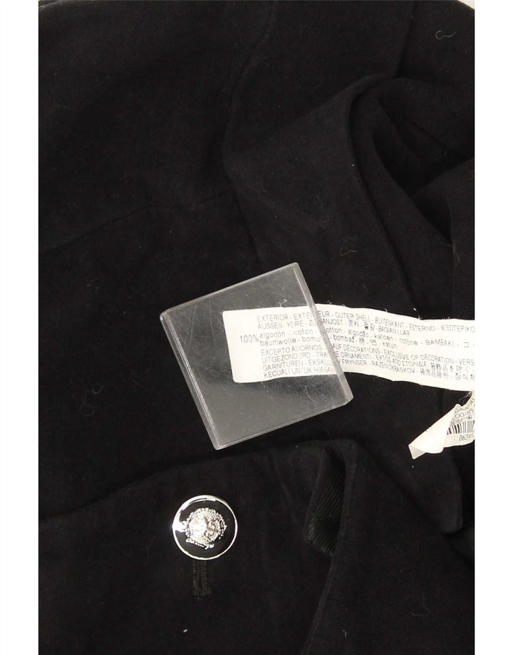 Zara Damen Mantel UK 12 Mittelschwarze Baumwolle