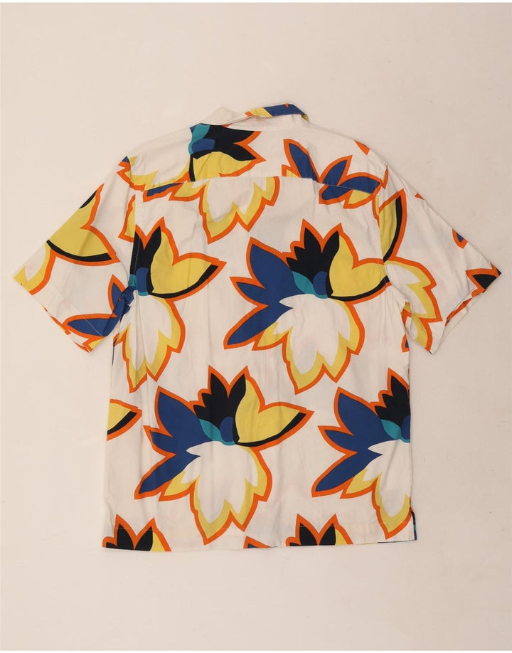 Penguin Herren-Kurzarmhemd, mittelweiß, geblümt