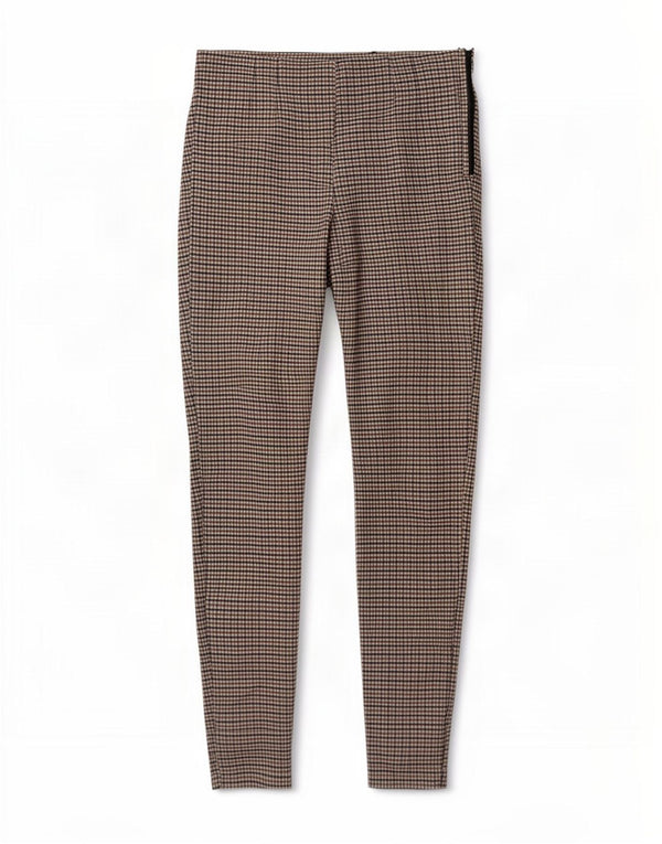 Zara Damen Leggings UK 12 Mittelbraun Gingham