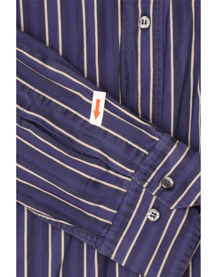 Etro Herrenhemd aus mittelblauer, gestreifter Baumwolle