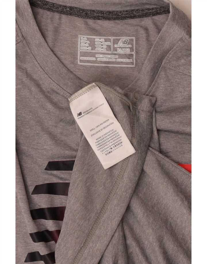 New Balance Herren Grafik T-Shirt Top XL Grau Polyester