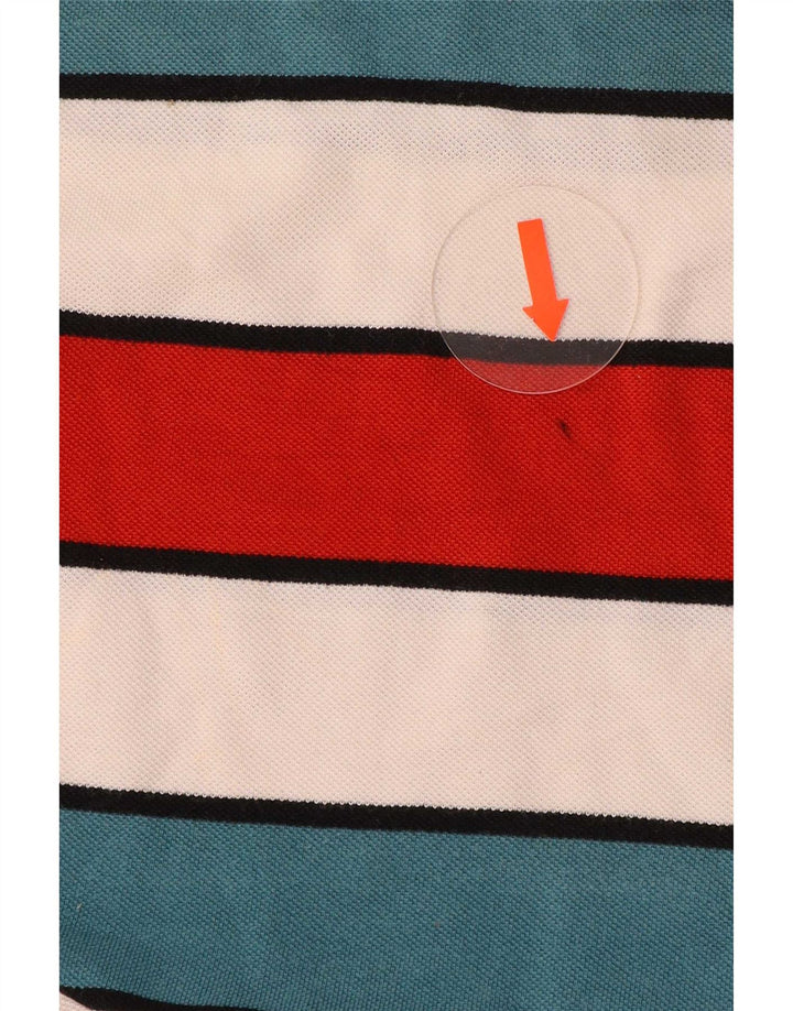 Lacoste Herren-Poloshirt, Größe 4, mittelgroß, mehrfarbig, gestreift, Baumwolle