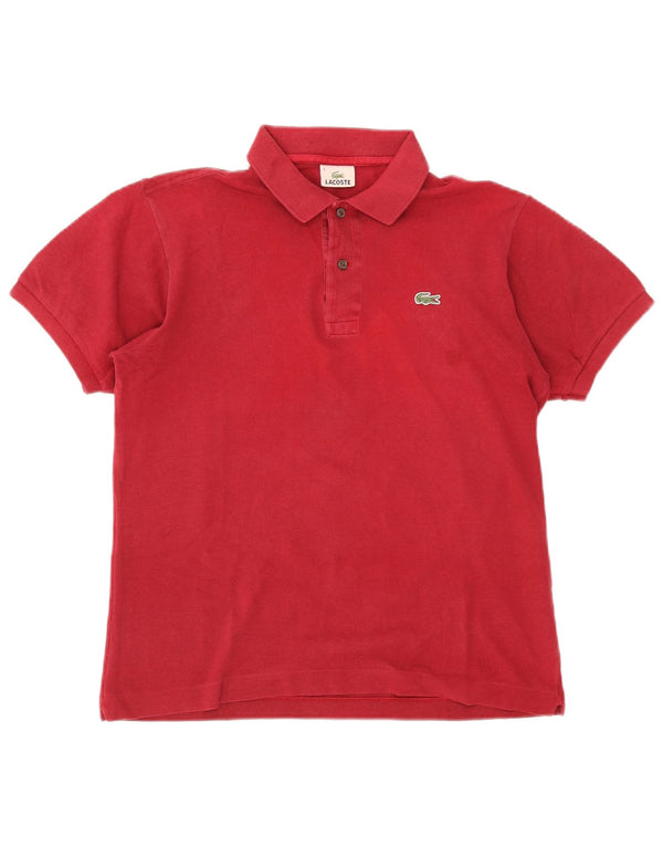 Lacoste Herren-Poloshirt, Größe 4, mittelrote Baumwolle
