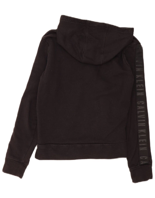 Calvin Klein Damen Performance Zip Hoodie Pullover UK 14 Medium Schwarz