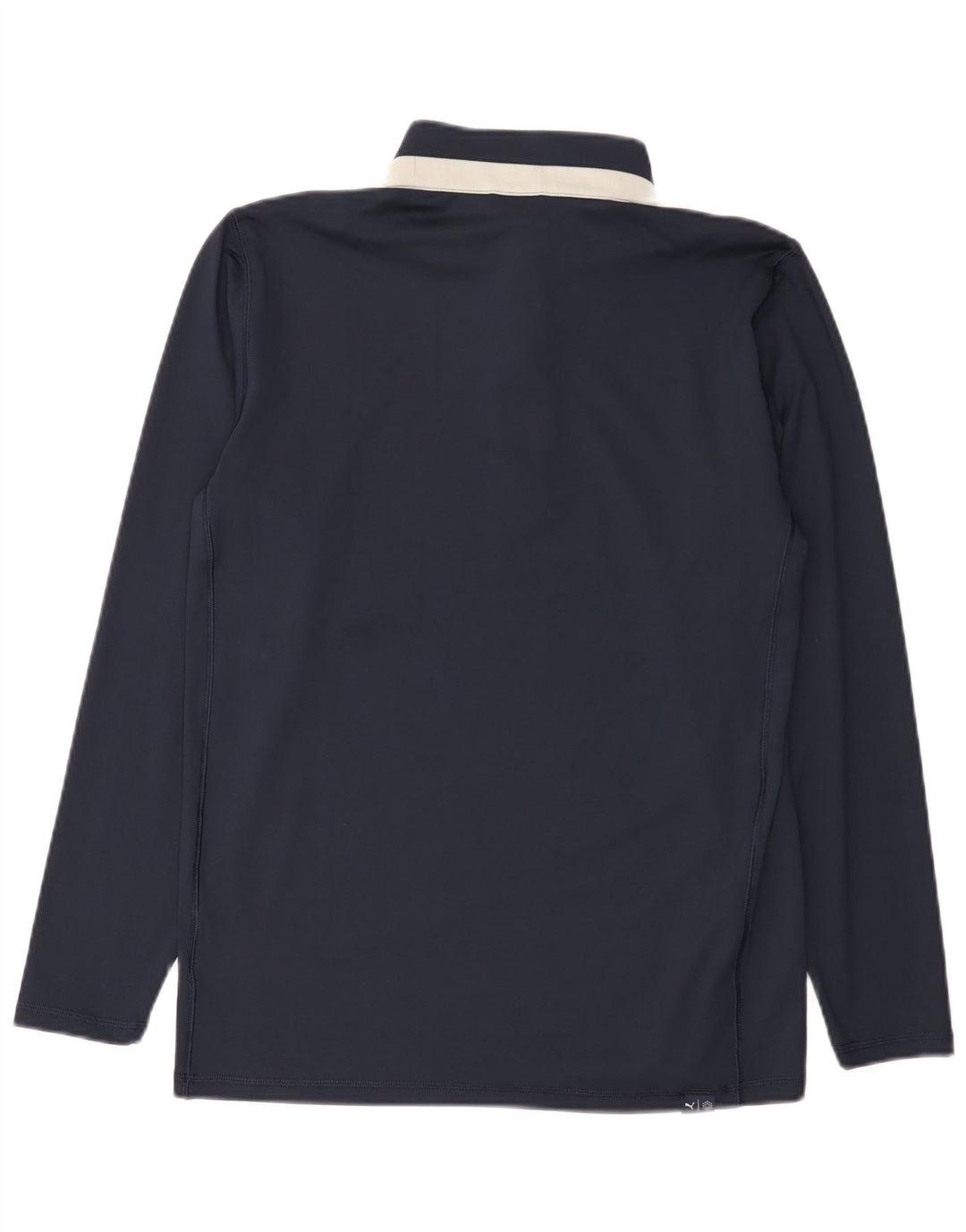 Puma Herren-Oberteil mit Reißverschluss, langärmlig, mittelblaues Farbblock-Polyester