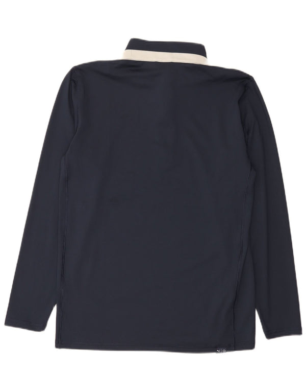 Puma Herren-Oberteil mit Reißverschluss, langärmlig, mittelblaues Farbblock-Polyester