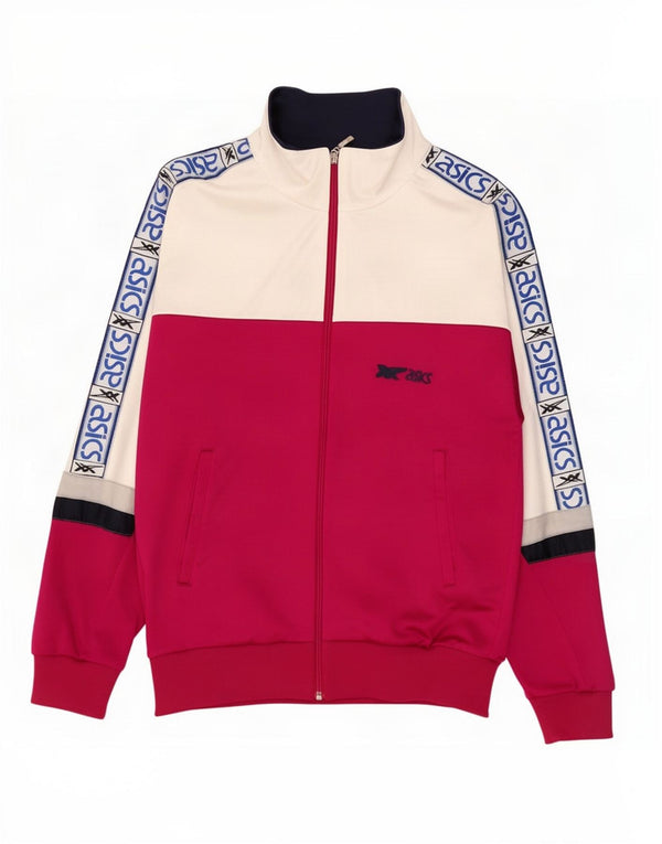 Asics Damen Grafik-Trainingsanzug-Top-Jacke IT 48 XL Rosa Farbblock