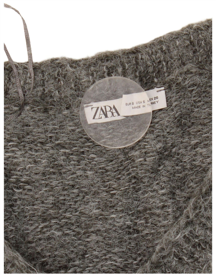 Zara Damen-Strickjacke in Übergröße, Gr. 10, Größe S, Grau