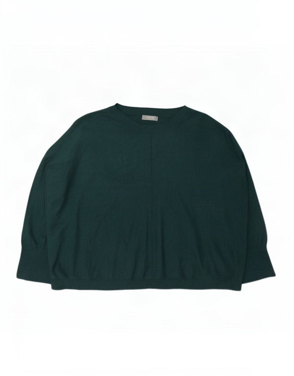 Oasis Damen-Pullover, übergroß, U-Boot-Ausschnitt, Gr. 22 3XL, grüne Viskose